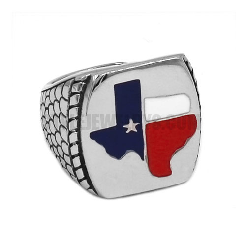 Classic Texas Flag Ring Stainless Steel Biker Ring SWR0681 - Click Image to Close